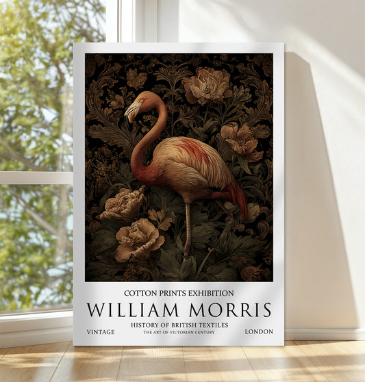 William Morris Flamingo CANVAS WALL ART Picture Print