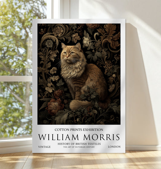 William Morris Cat CANVAS WALL ART Picture Print