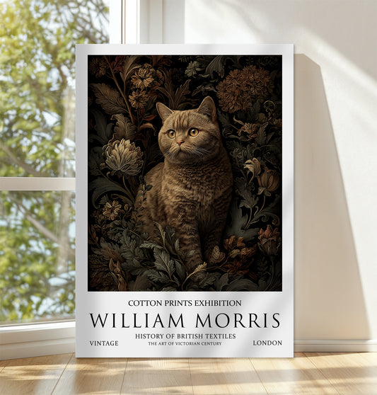 William Morris British Shorthair Cat CANVAS WALL ART Picture Print