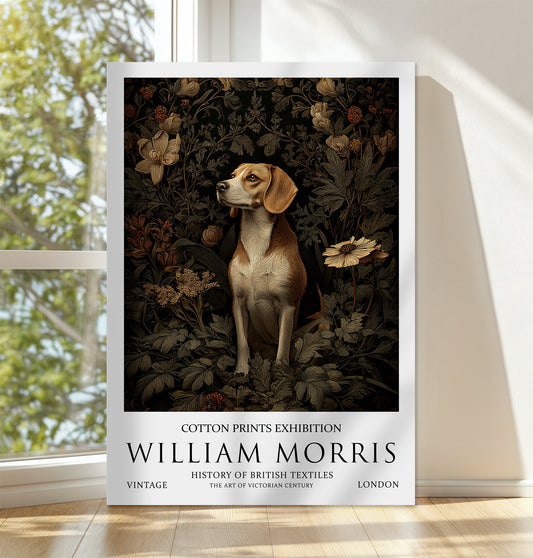 William Morris Beagle CANVAS WALL ART Picture Print