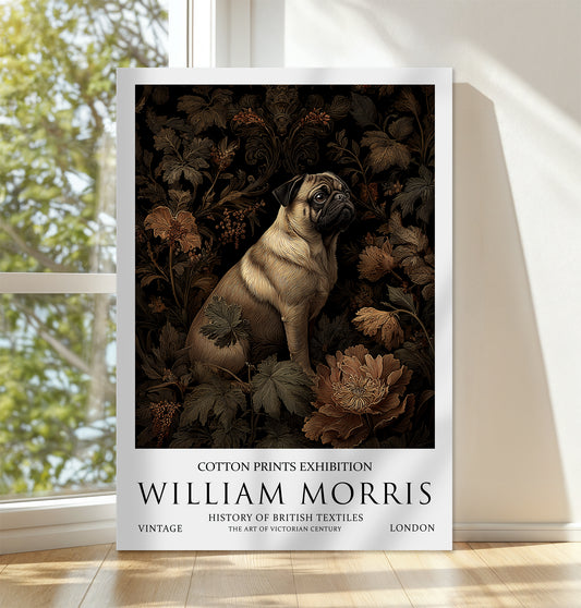 William Morris Pug CANVAS WALL ART Picture Print 