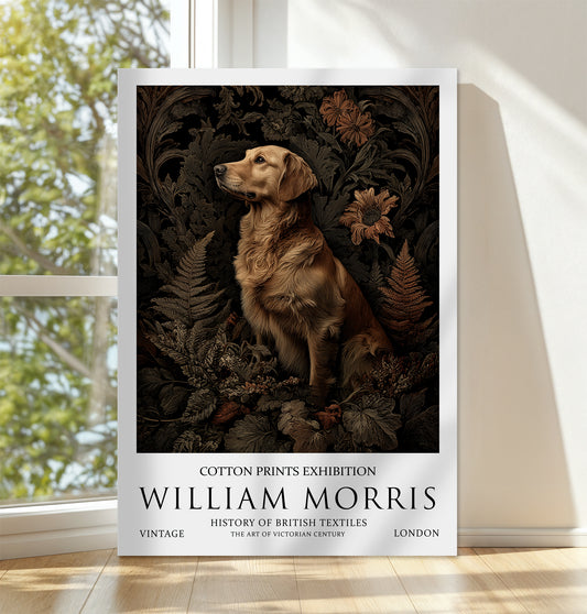 William Morris Golden Retriever CANVAS WALL ART Picture Print