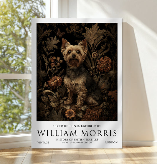 William Morris Yorkshire Terrier CANVAS WALL ART Picture Print