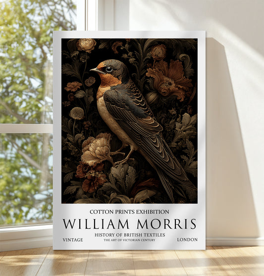 William Morris Swallow Bird CANVAS WALL ART Picture Print
