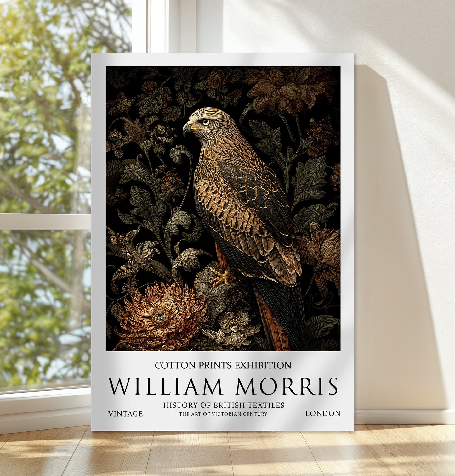 William Morris Red Kite Bird CANVAS WALL ART Picture Print