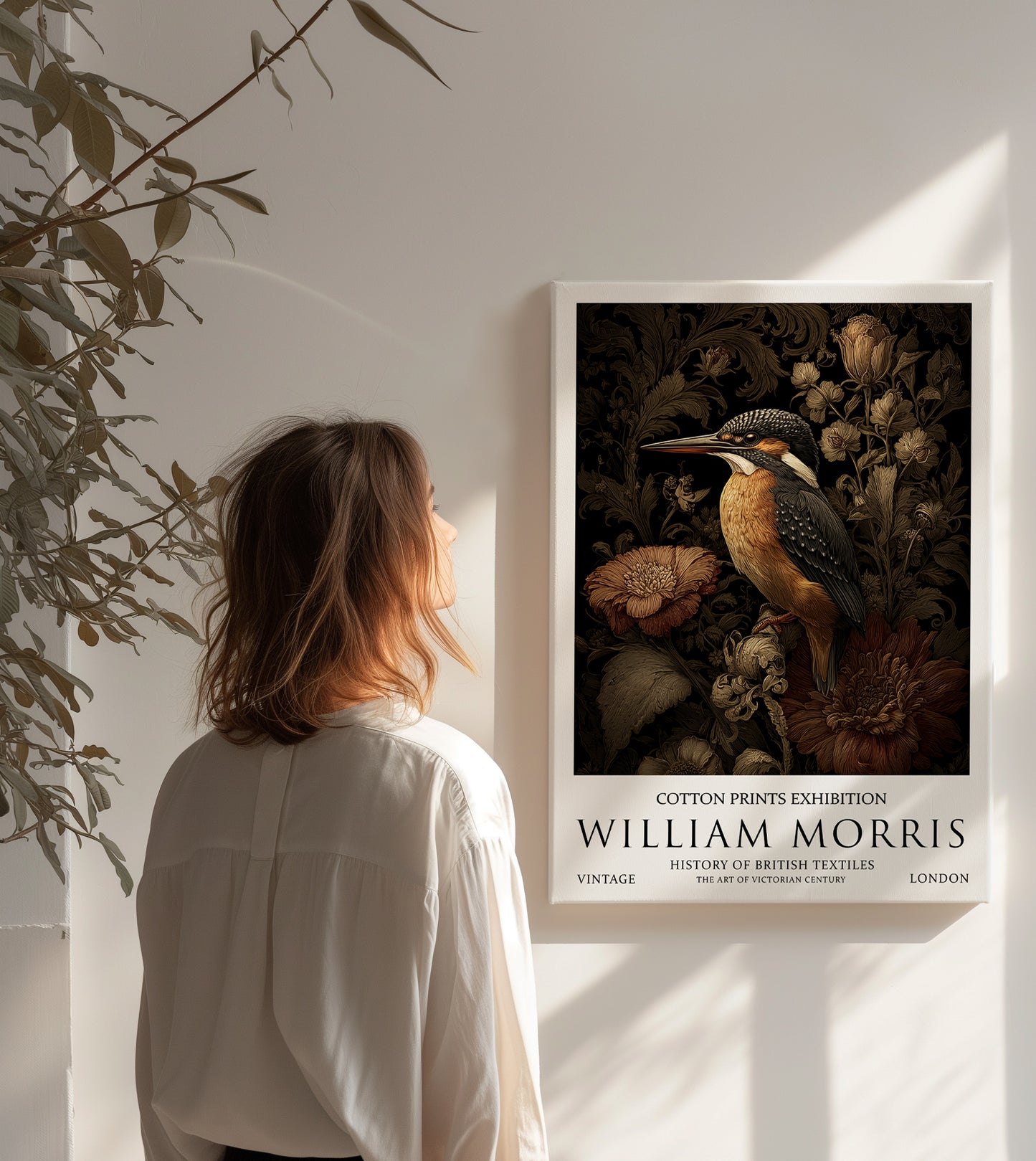 William Morris Kingfisher CANVAS WALL ART Picture Print