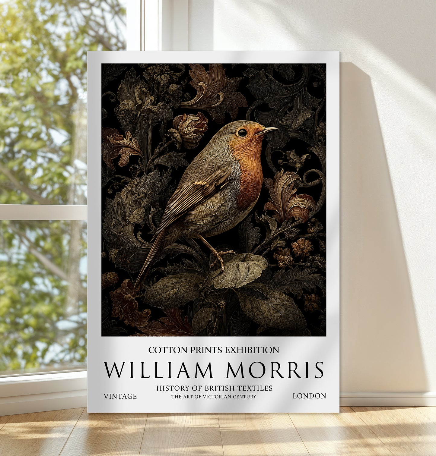 William Morris Robin CANVAS WALL ART Picture Print