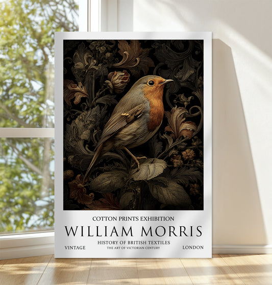 William Morris Robin CANVAS WALL ART Picture Print