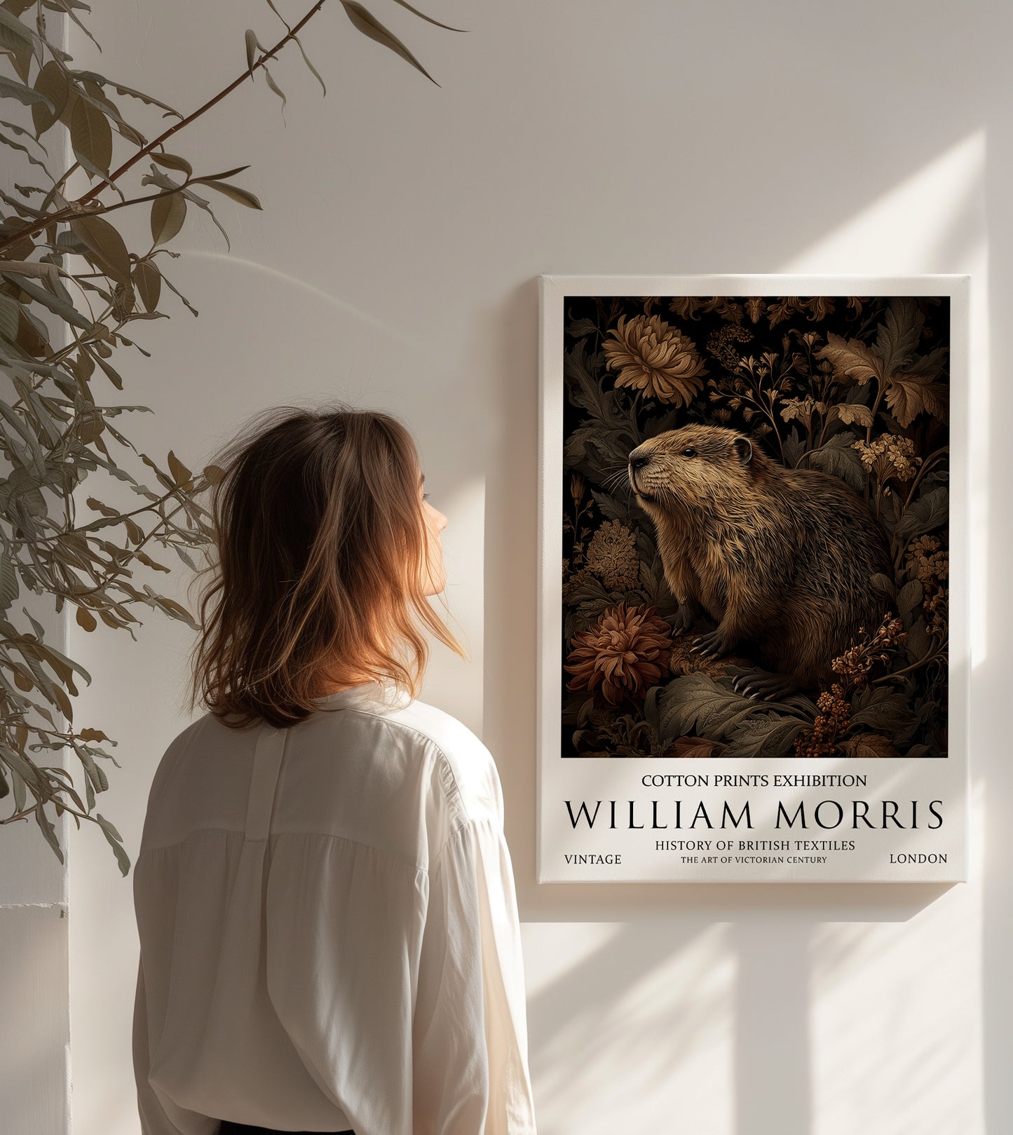 William Morris Beaver CANVAS WALL ART Picture Print