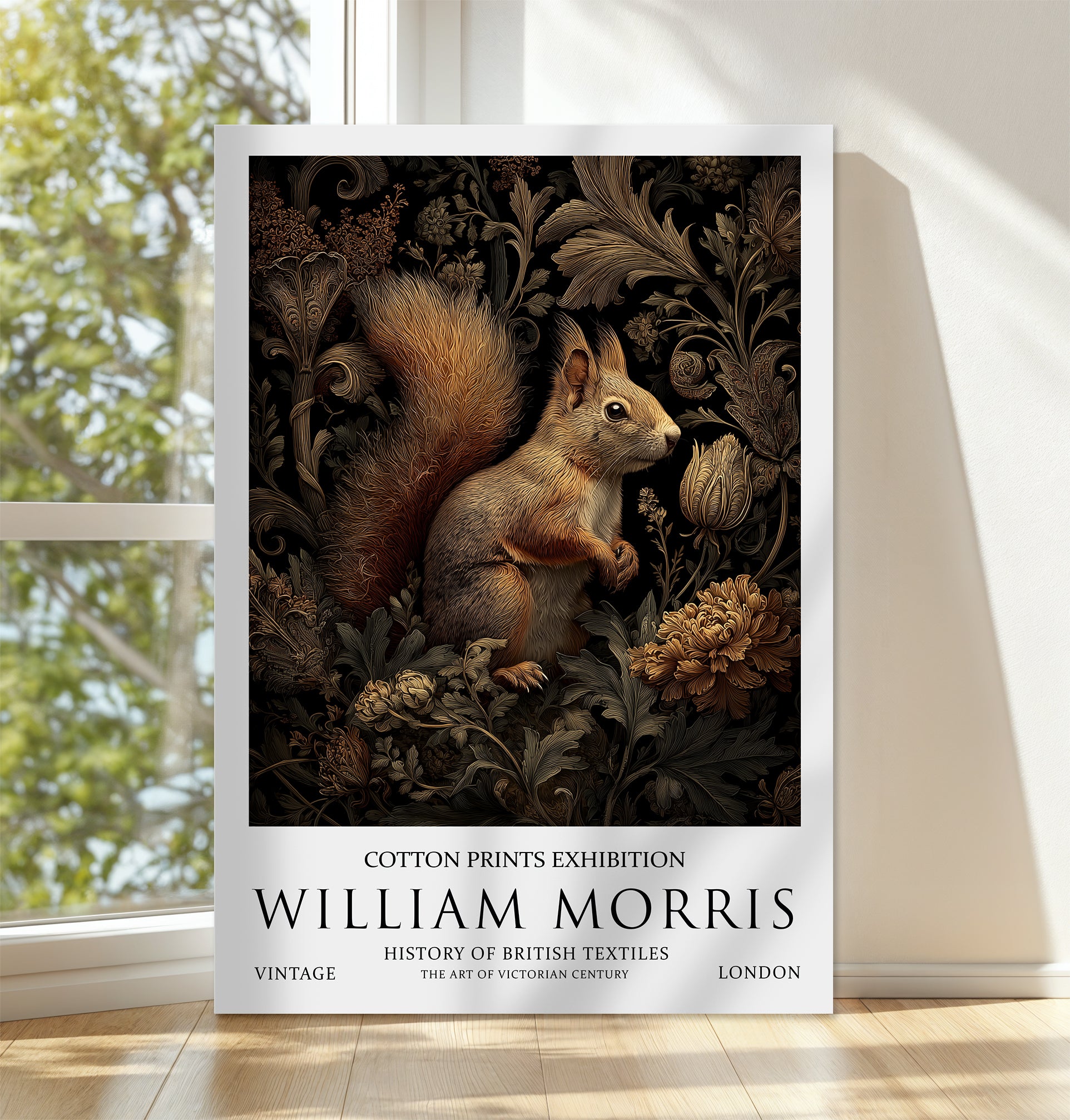 William Morris Squirrel CANVAS WALL ART Picture Print