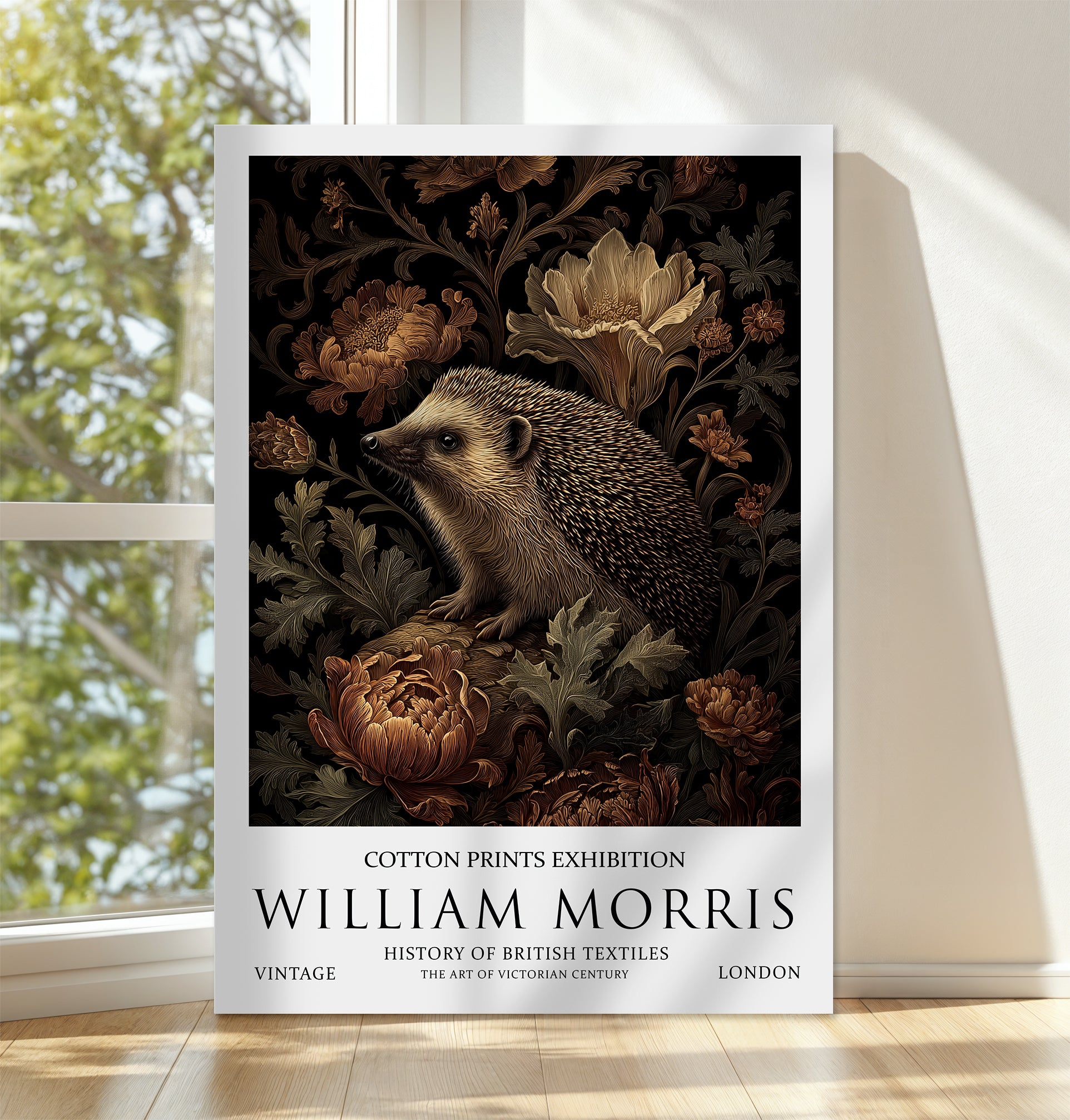 William Morris Hedgehog CANVAS WALL ART Picture Print 