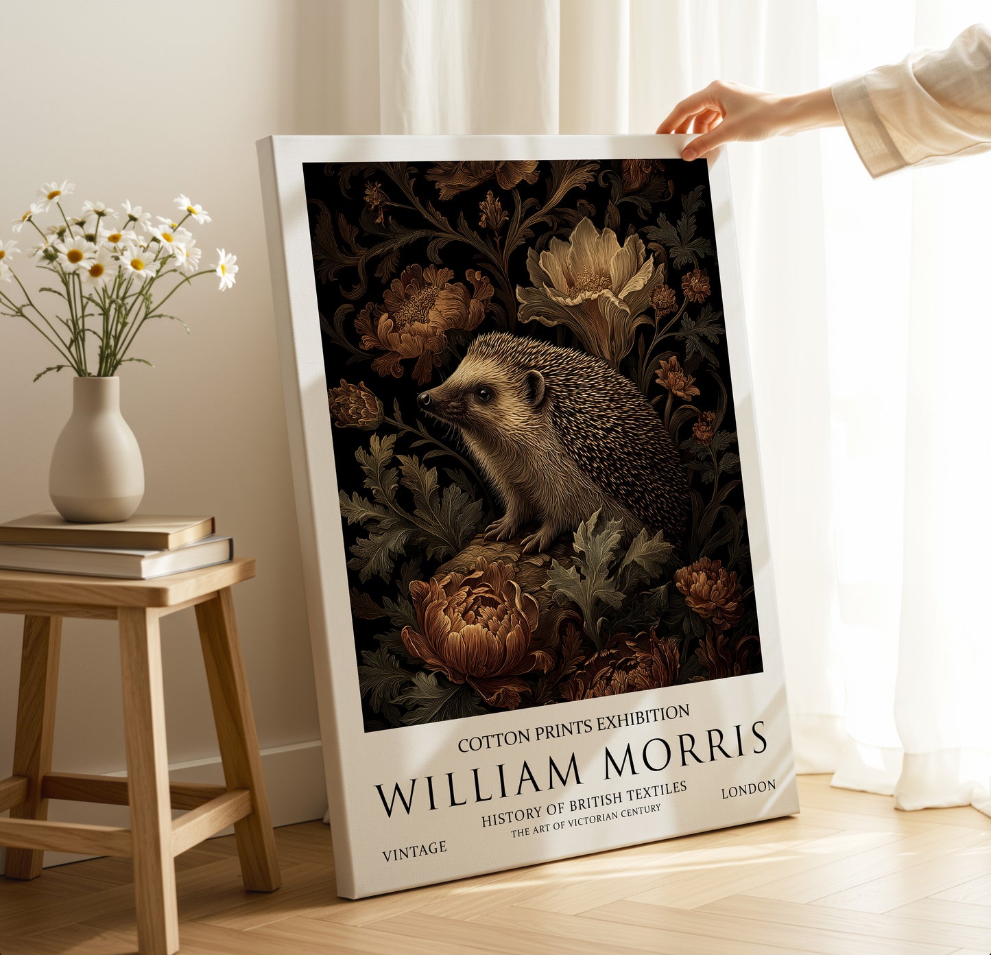 William Morris Hedgehog CANVAS WALL ART Picture Print