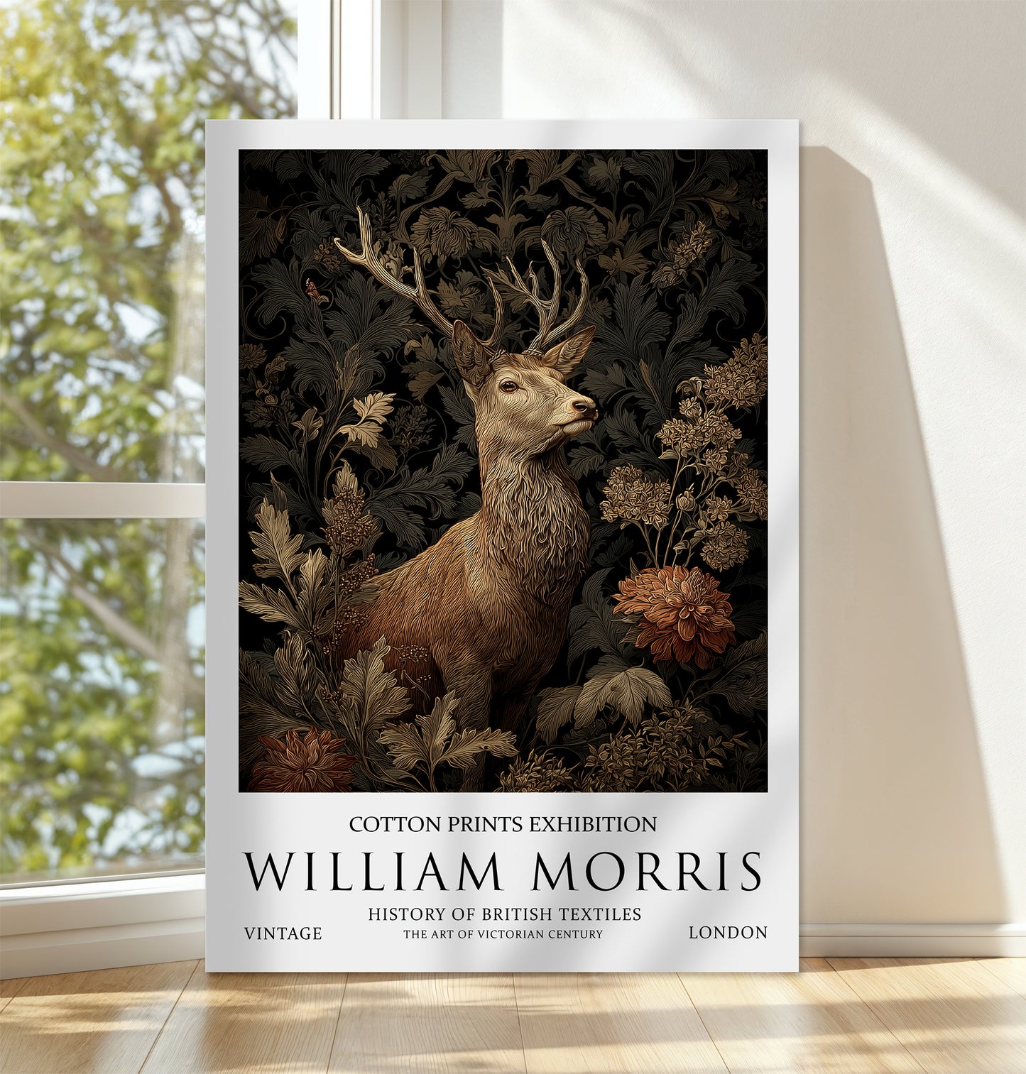 William Morris Stag CANVAS WALL ART Picture Print