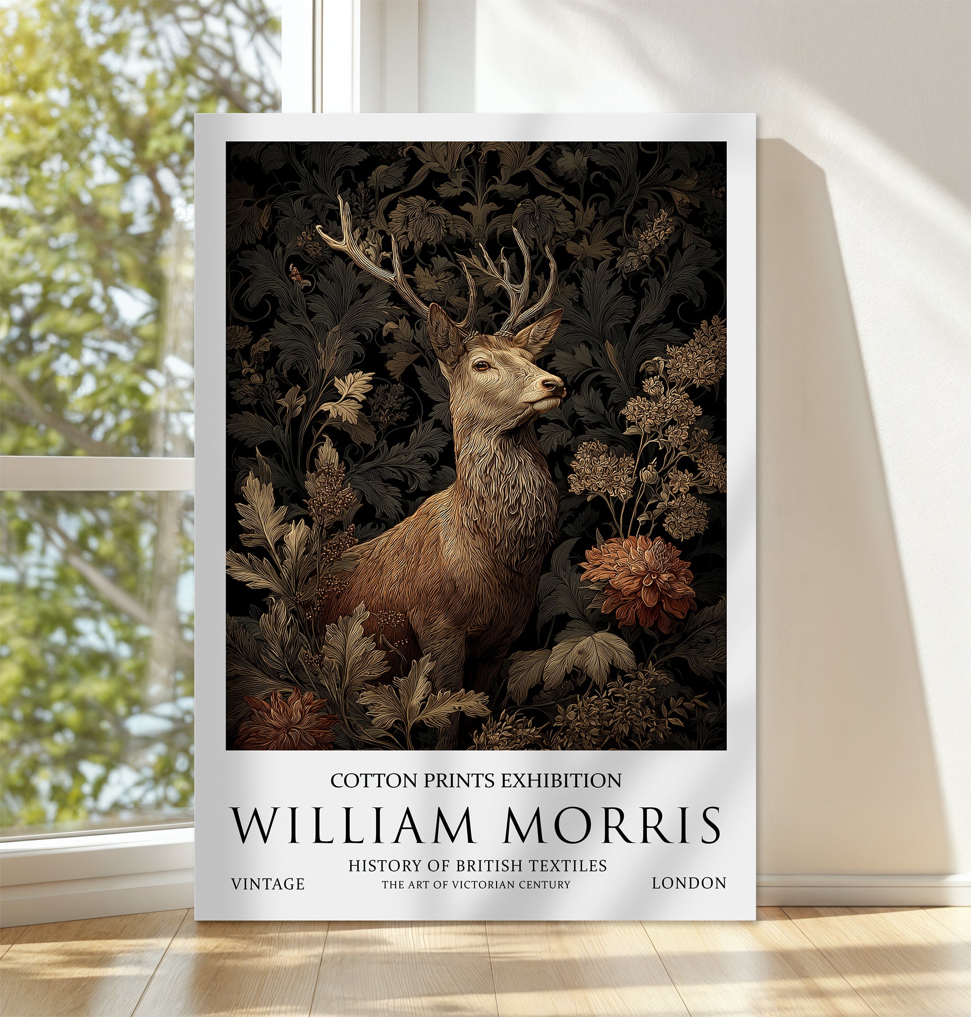 William Morris Stag CANVAS WALL ART Picture Print