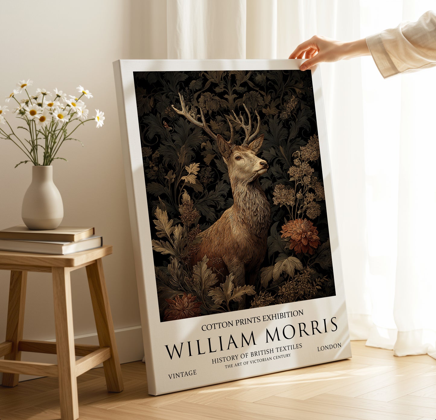 William Morris Stag CANVAS WALL ART Picture Print