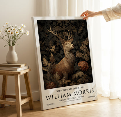 William Morris Stag CANVAS WALL ART Picture Print