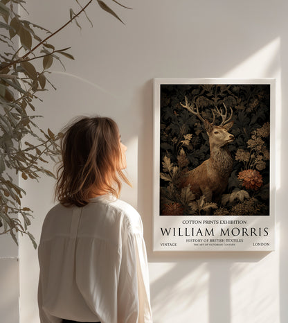 William Morris Stag CANVAS WALL ART Picture Print