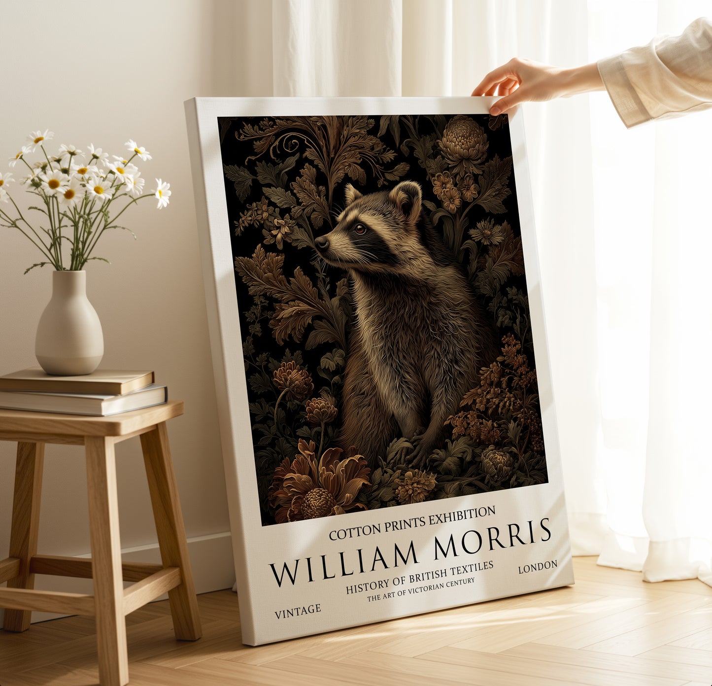 William Morris Raccoon CANVAS WALL ART Picture Print
