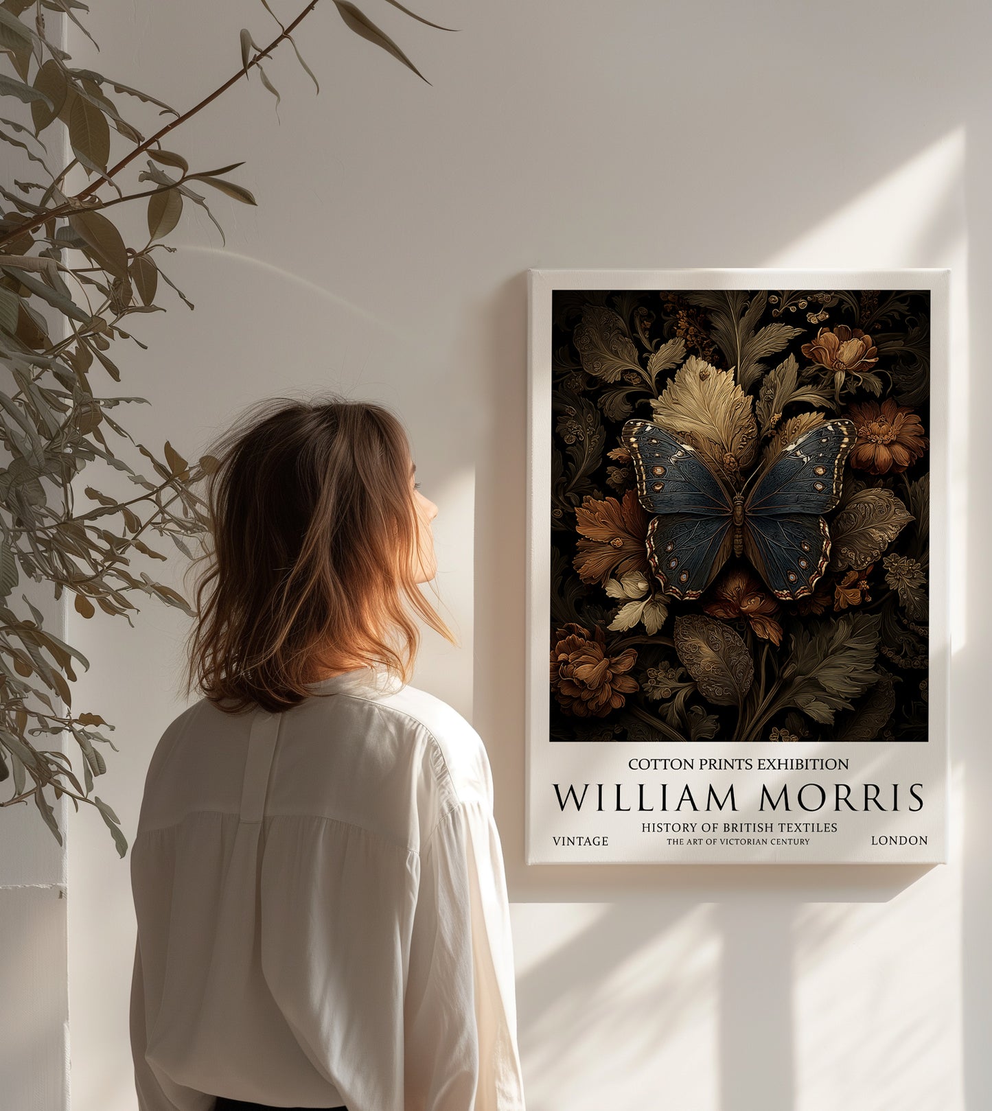William Morris Butterfly CANVAS WALL ART Picture Print