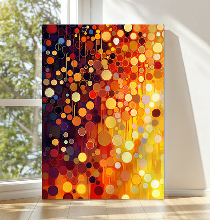 Radiance of Infinite Dots Yayoi Kusama Canvas – Sunset Symphony Wall Décor