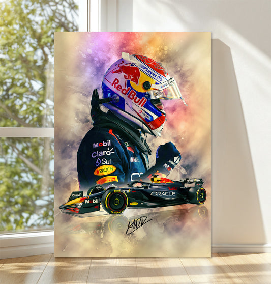 Max Verstappen Signed CANVAS WALL ART Picture Print