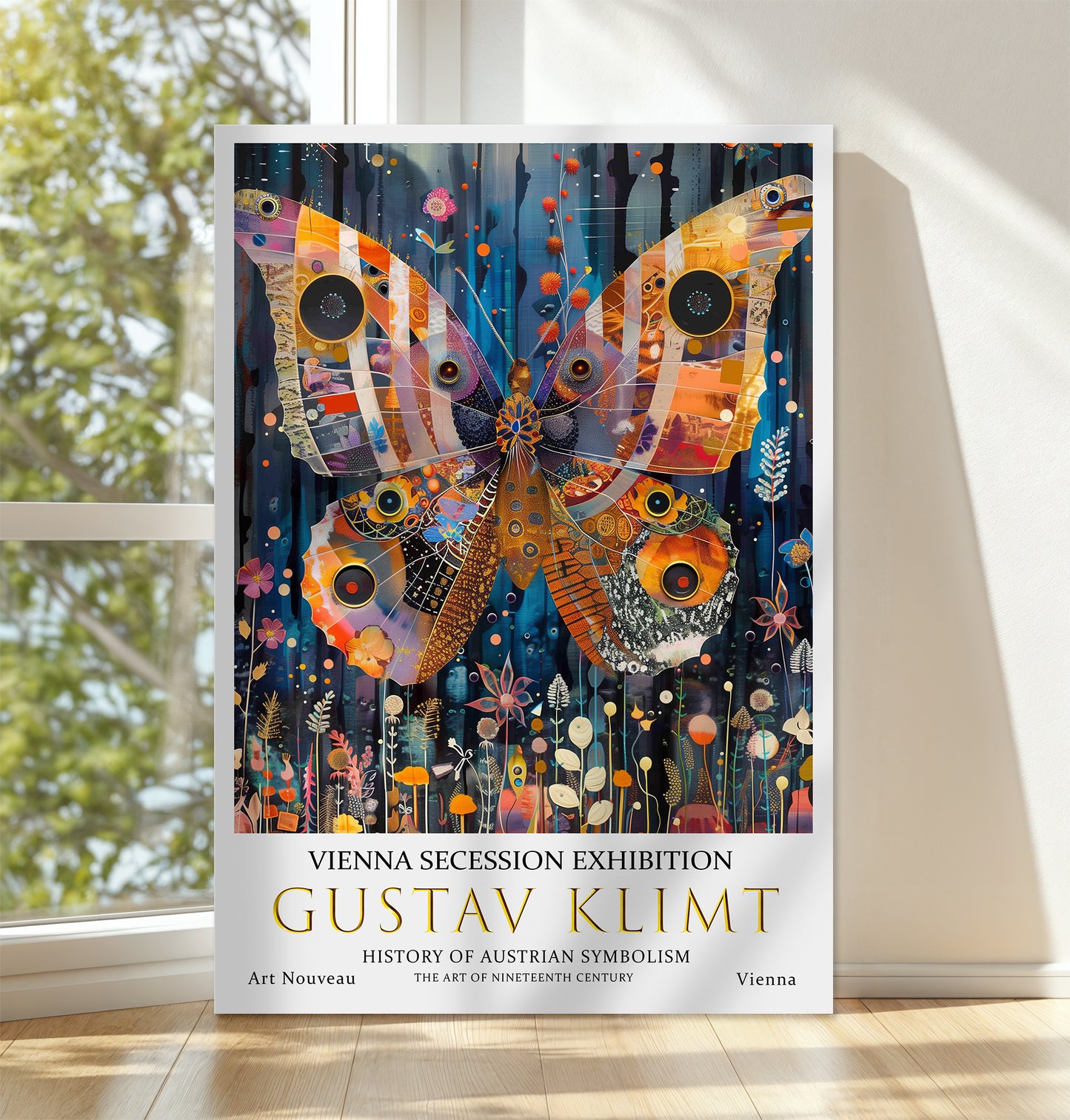 Gustav Klimt Giant Butterfly Canvas – Bold Art Nouveau Wall Art