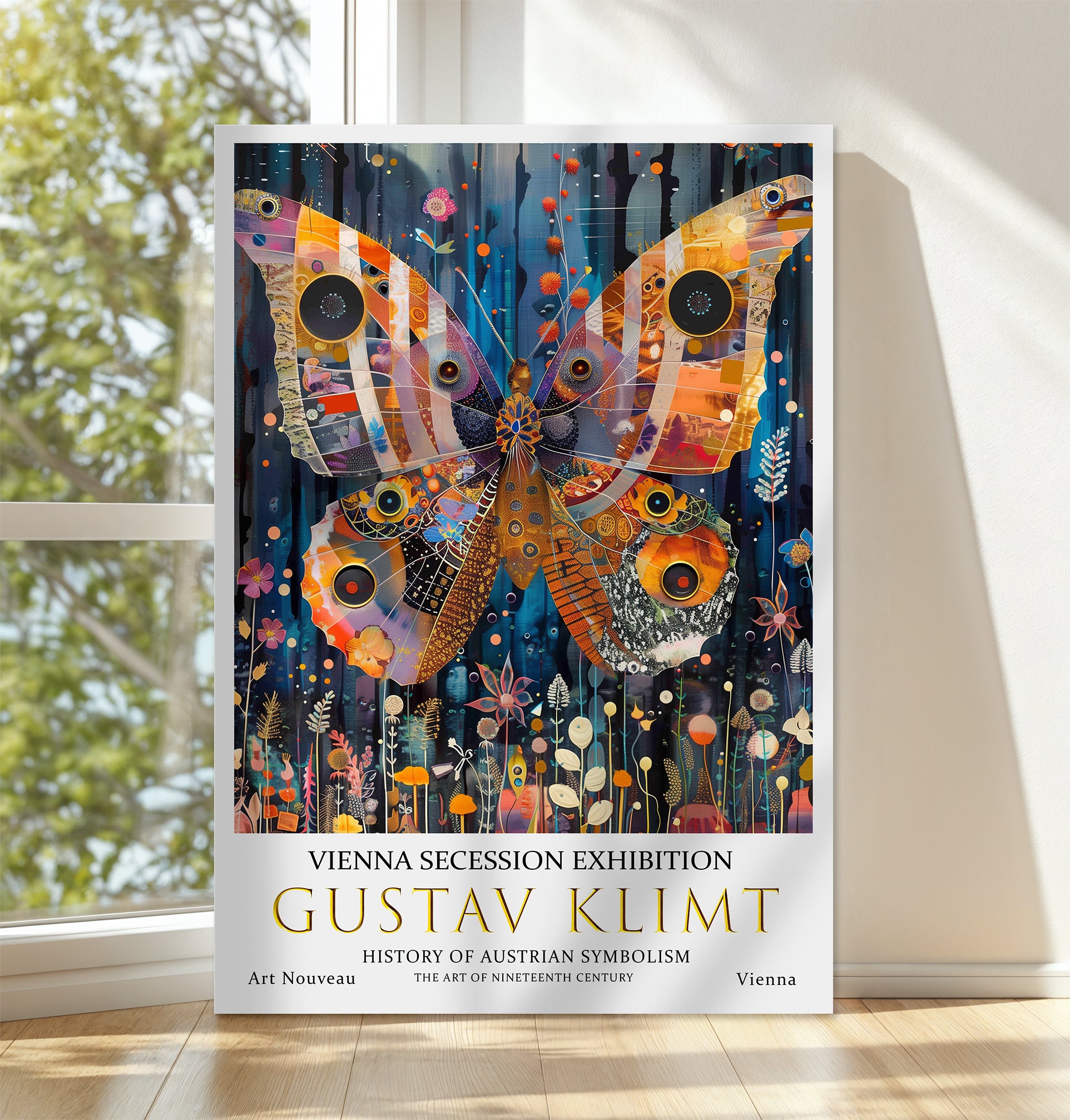 Gustav Klimt Giant Butterfly Canvas – Bold Art Nouveau Wall Art