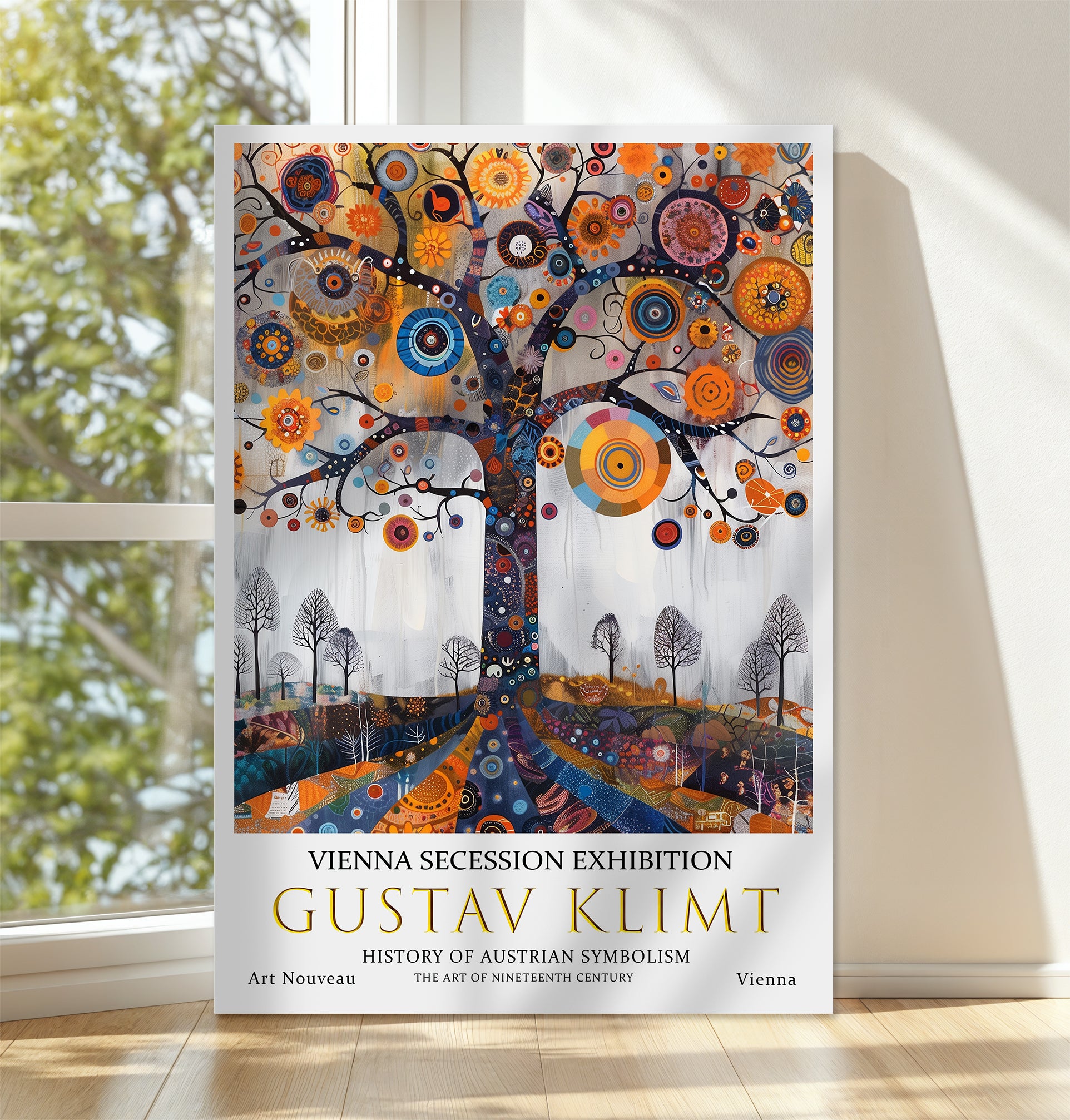 Gustav Klimt Tree of Life Canvas – Colourful Symbolist Wall Decor
