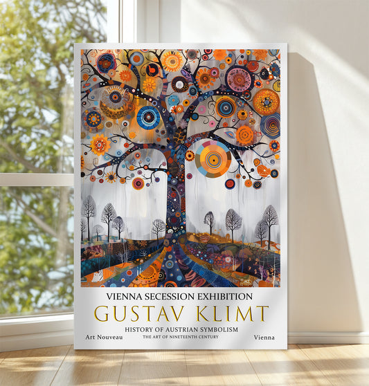 Gustav Klimt Tree of Life Canvas – Colourful Symbolist Wall Decor