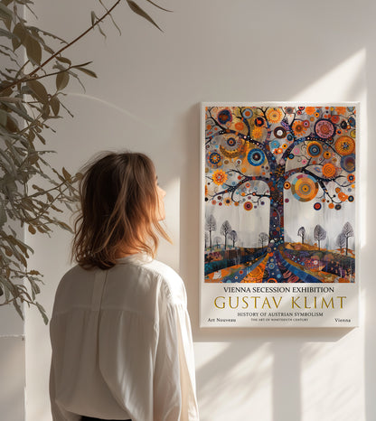 Gustav Klimt Tree of Life Canvas – Colourful Symbolist Wall Décor