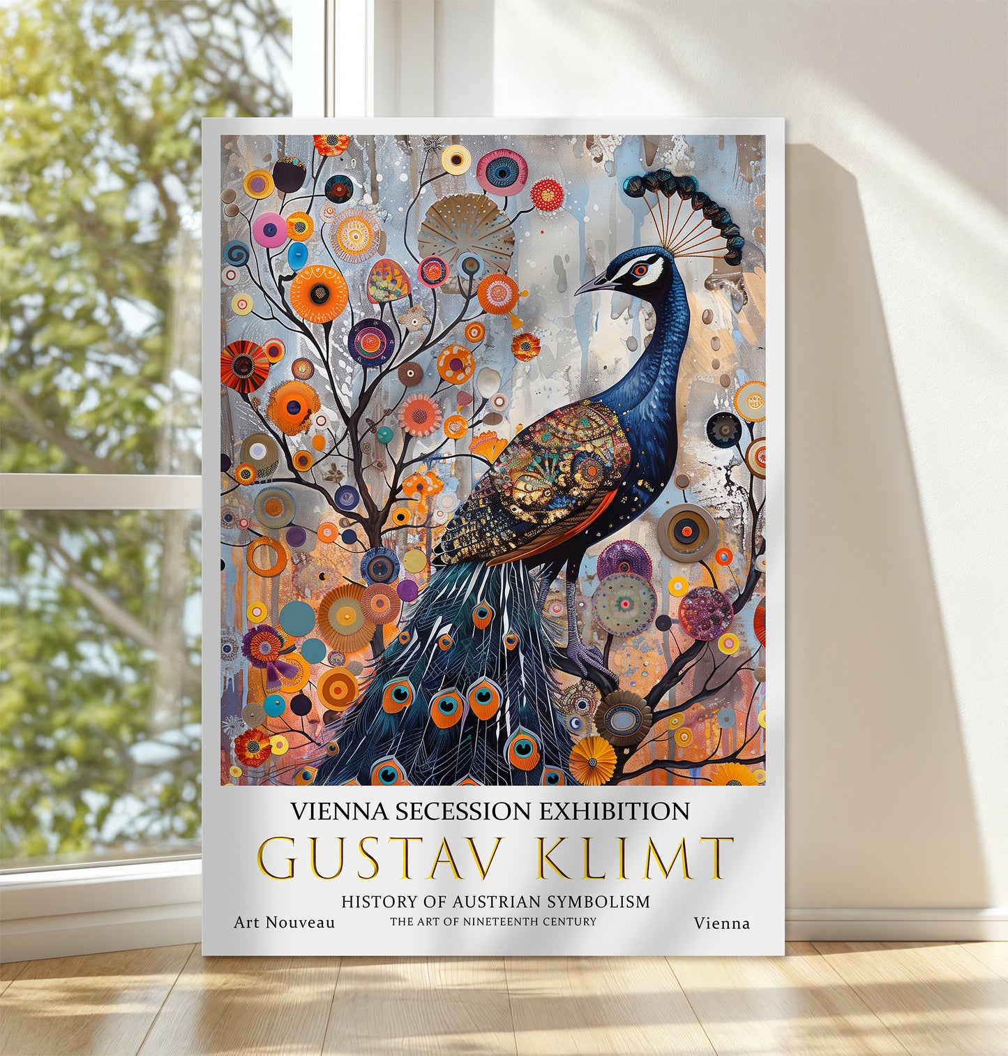 Gustav Klimt Peacock Poster – Symbolist Style Decorative Print