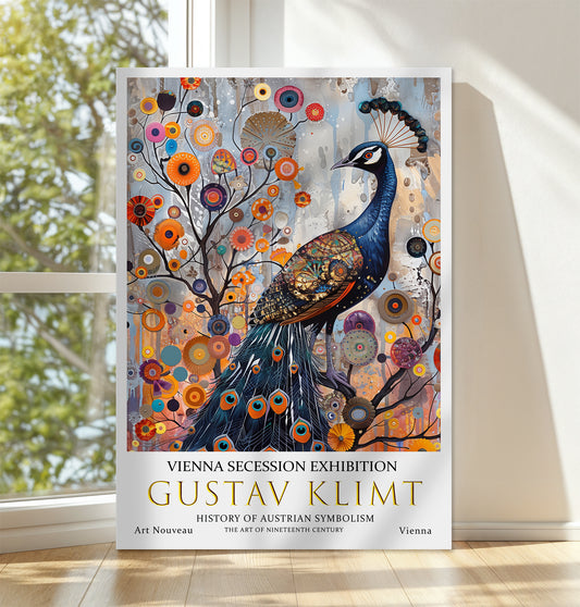 Gustav Klimt Peacock Poster – Symbolist Style Decorative Print