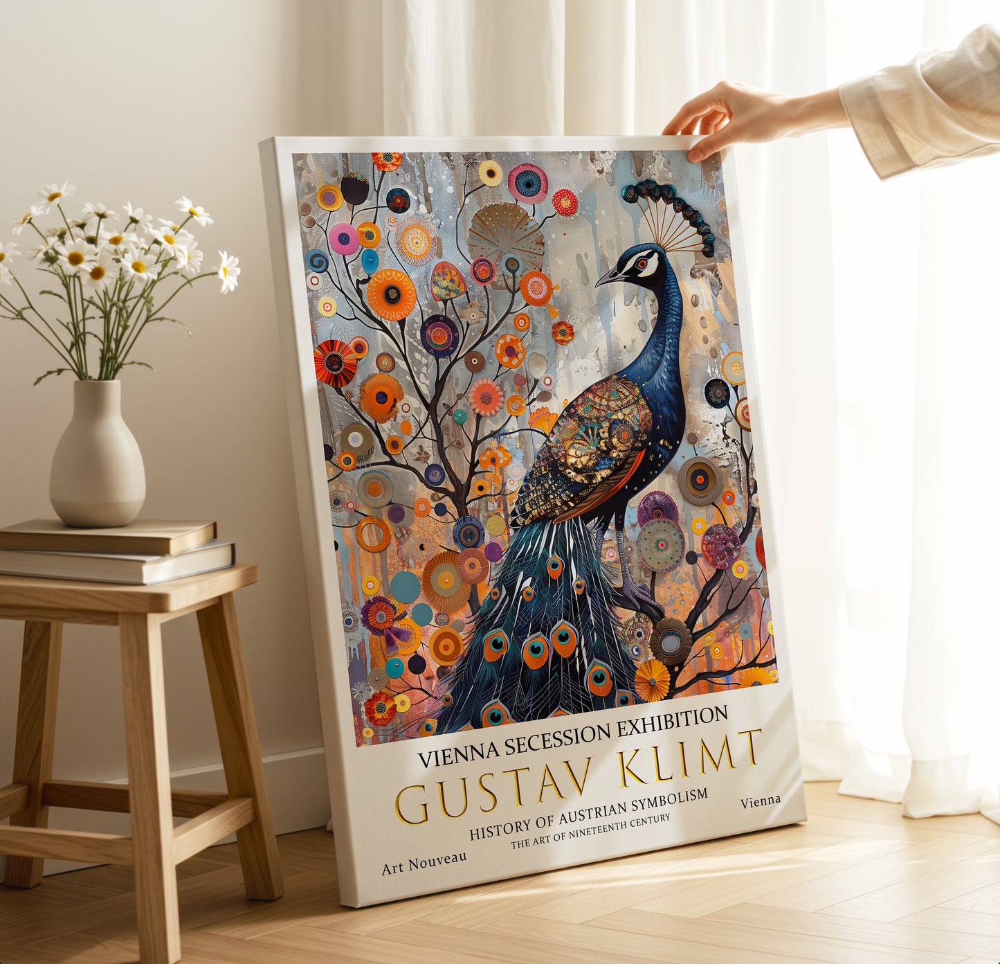 Gustav Klimt Peacock Poster – Symbolist Style Decorative Print