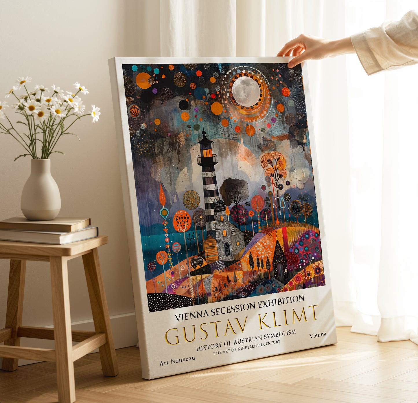 Gustav Klimt Lighthouse Art Print – Symbolist Coastal Wall Decor