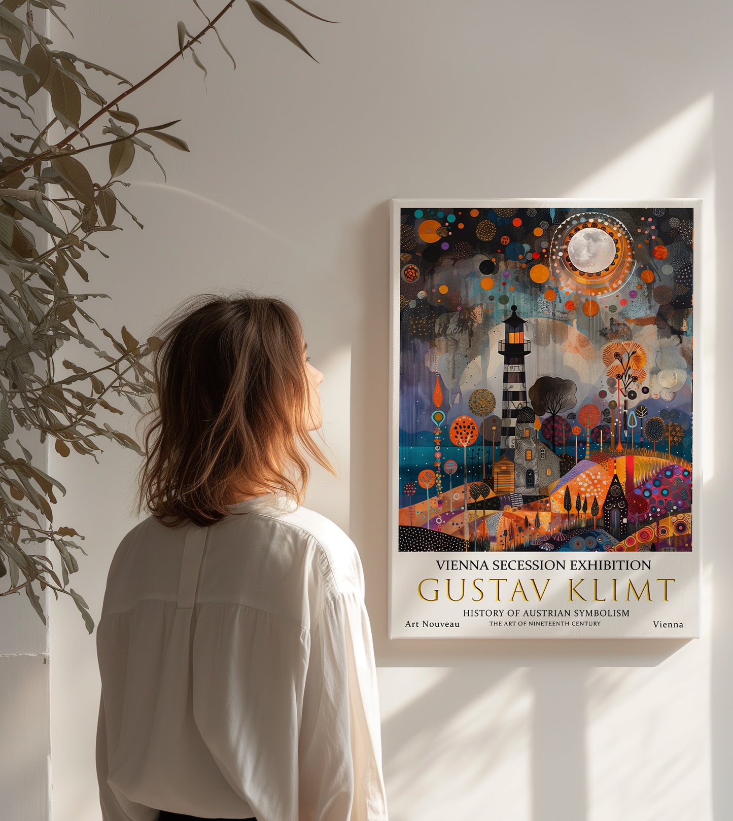 Gustav Klimt Lighthouse Art Print – Symbolist Coastal Wall Decor