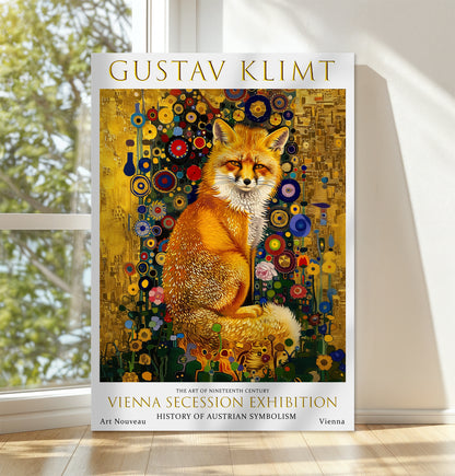 Gustav Klimt Golden Fox Canvas – Art Nouveau Animal Wall Art