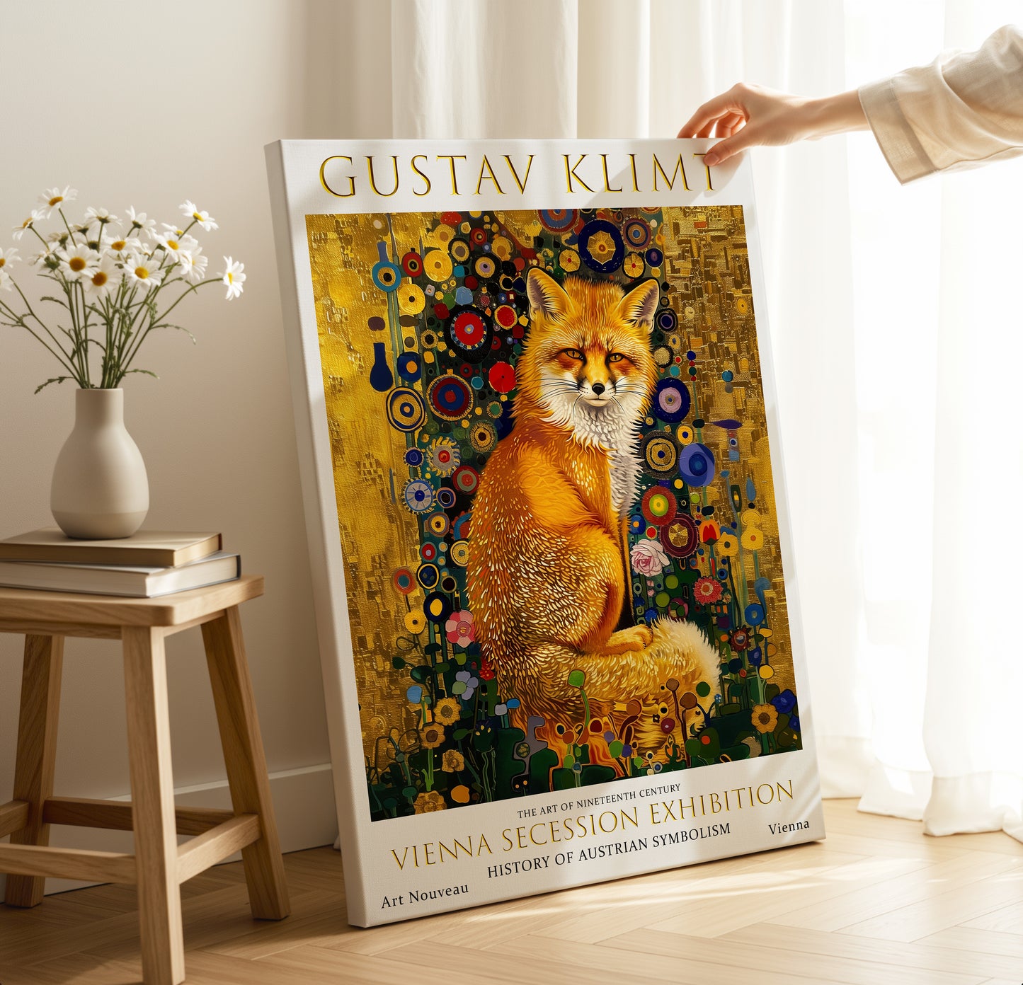 Gustav Klimt Golden Fox Canvas – Art Nouveau Animal Wall Art