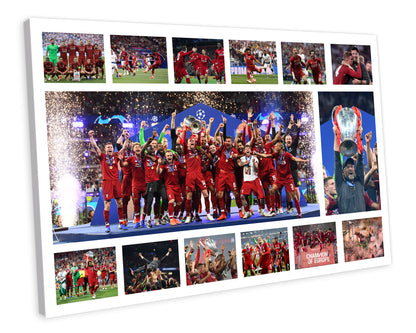 Liverpool Fc 2019 Champions League Montage CANVAS WALL ART Framed Picture Print