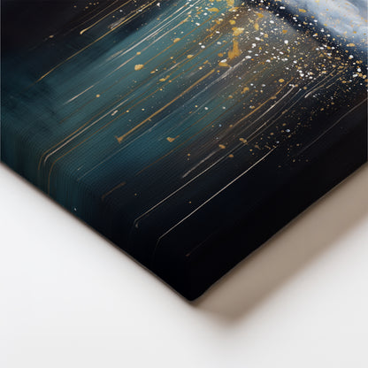 Dark Cloud with Golden Rain Canvas – Atmospheric Abstract Wall Art for Living Room