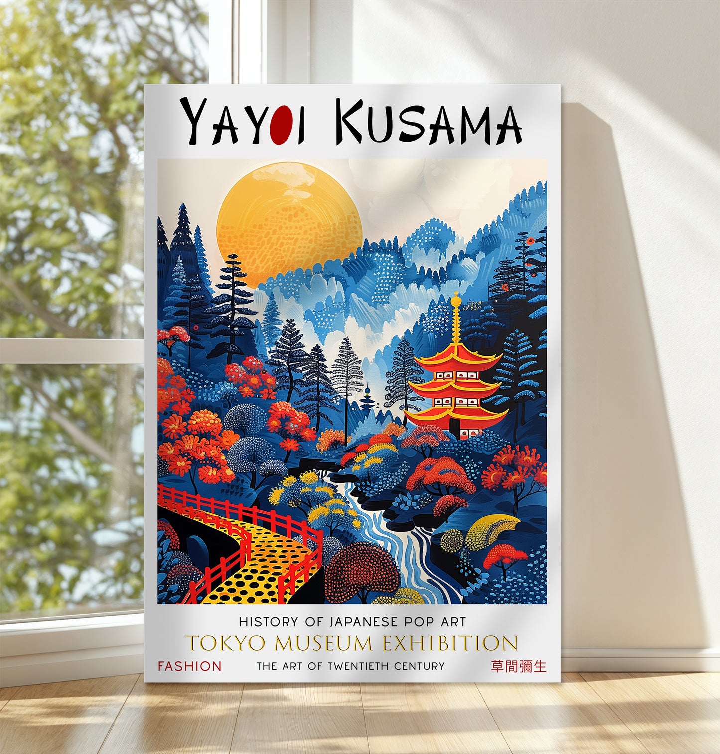 Japanese Pagoda Canvas Art – Sunset Scenic Forest Landscape Print