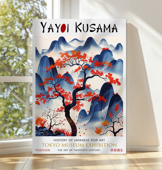 Japanese Cherry Blossom Canvas – Scenic Mountain Wall Art Décor