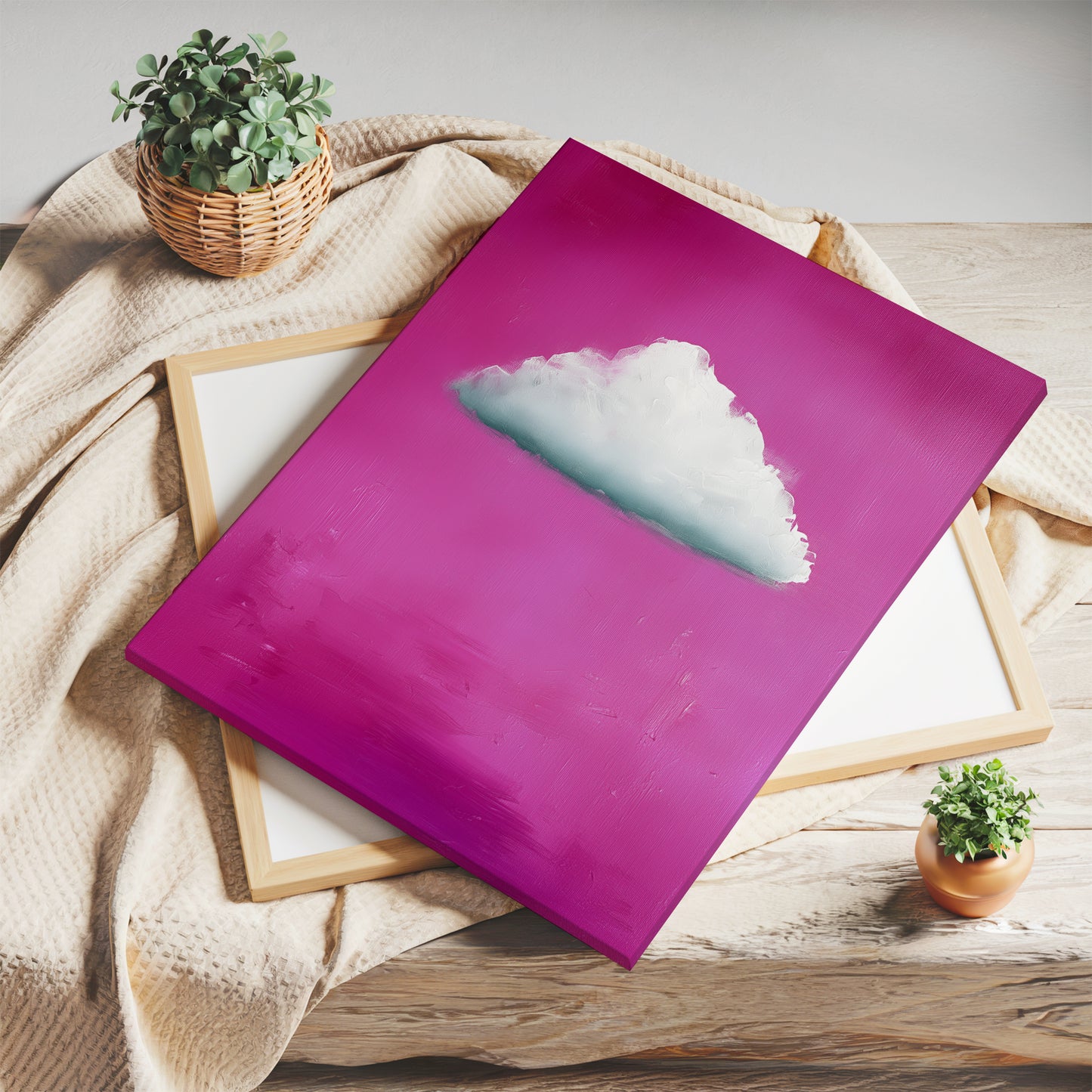 Pink Cloud Canvas – Minimalist Wall Art - Maximalist Home Decor - Sky Poster