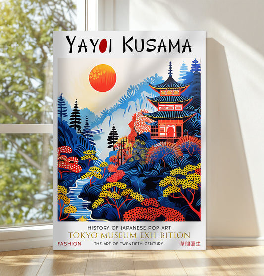 Japanese Pagoda Sunset Canvas – Colourful Scenic Wall Art Print