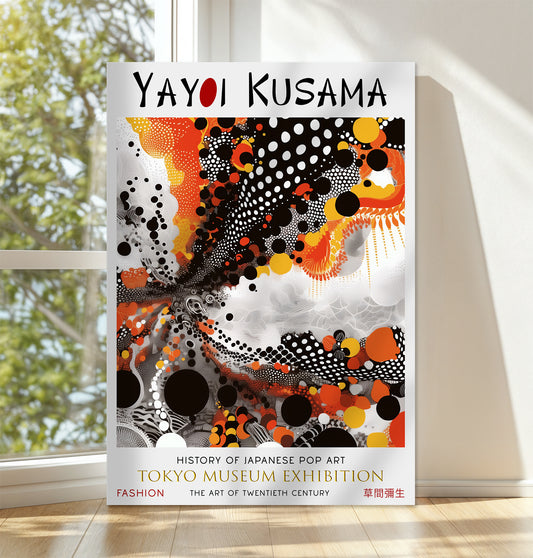 Abstract Burst Canvas – Black Orange Modern Pop Art Wall Décor Print