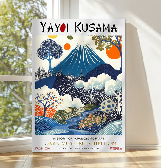 Japanese Mountain Canvas – Colourful Scenic Nature Pop Art Wall Décor