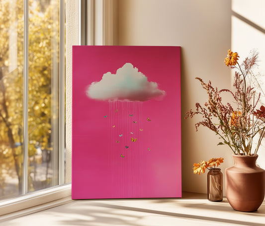 Pink Butterfly Cloud Canvas Print – Minimalist Wall Art - Maximalist Home Decor - Sky Poster (Copy)