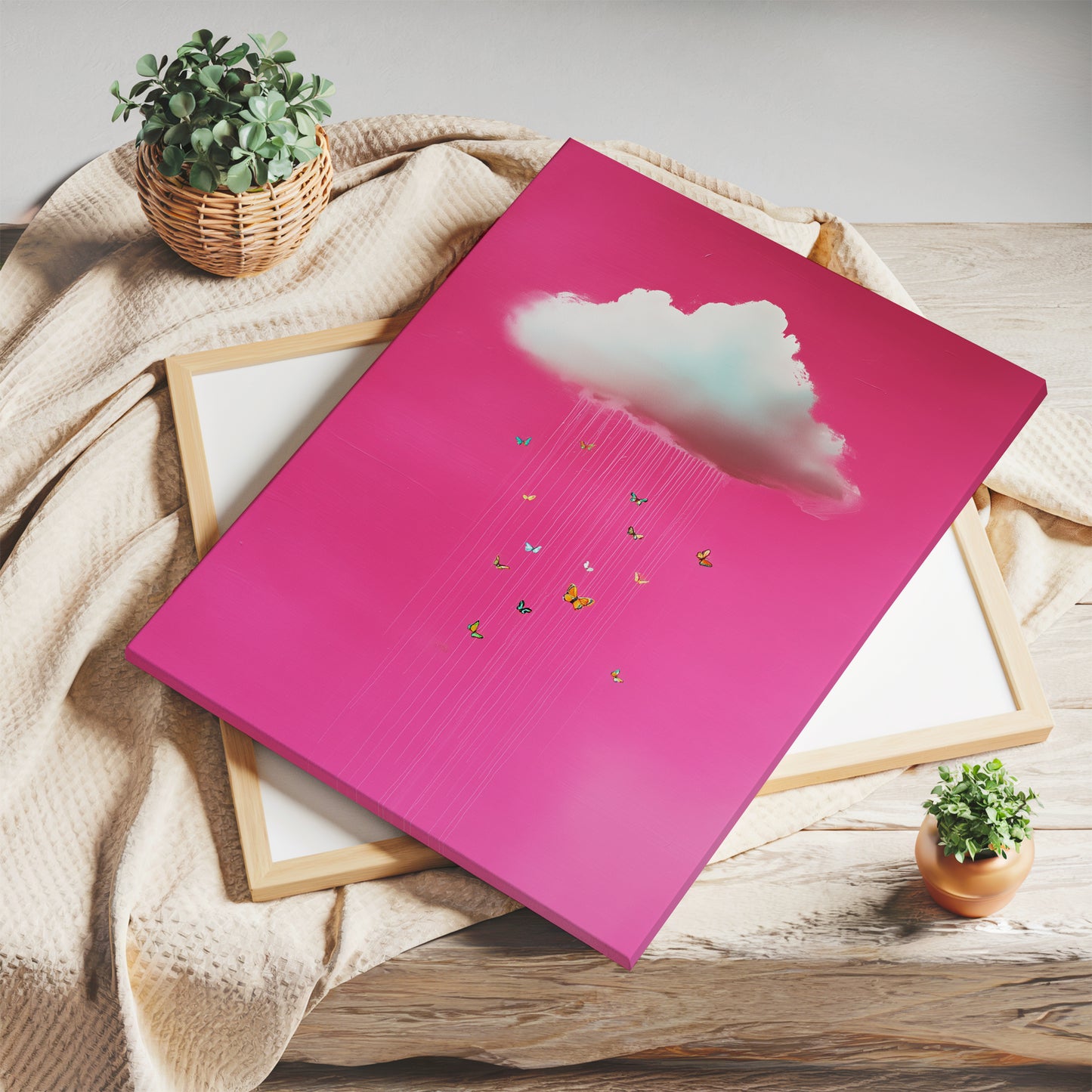 Pink Butterfly Cloud Canvas Print – Minimalist Wall Art - Maximalist Home Decor - Sky Poster (Copy)