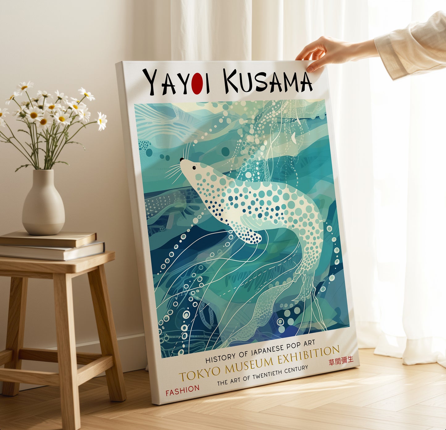 Ocean Seal Canvas – Calm Blue Sea Life Pop Art Wall Décor for Home