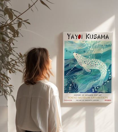 Ocean Seal Canvas – Calm Blue Sea Life Pop Art Wall Décor for Home