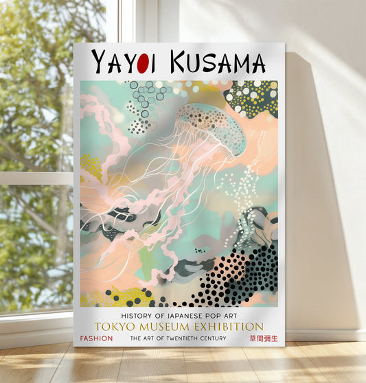 Soft Pastel Jellyfish Canvas – Ocean Pop Art Wall Décor for Home